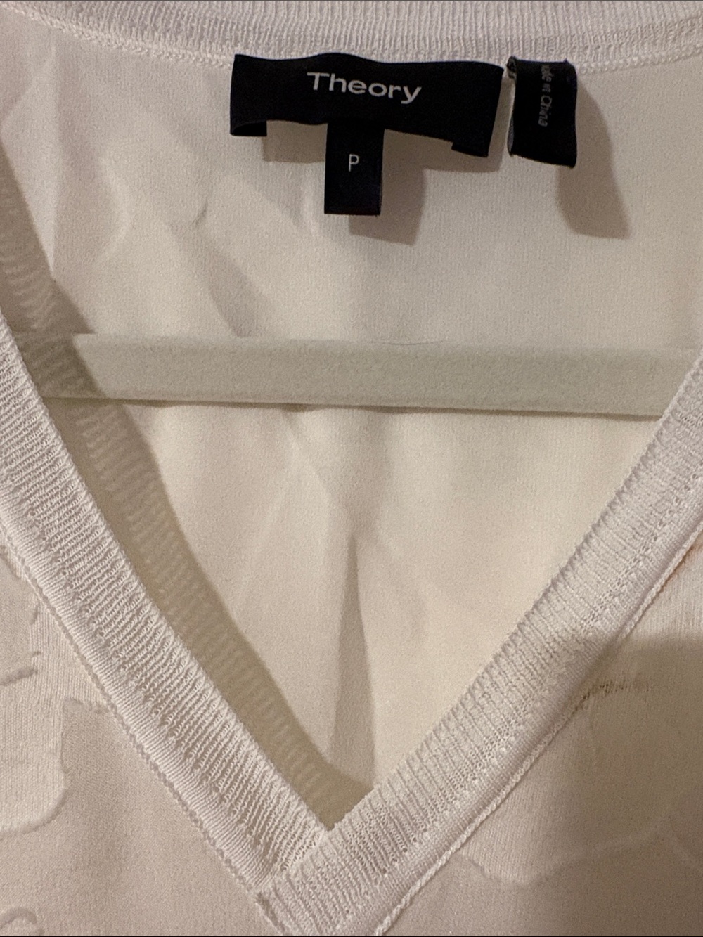 Theory Cream V-Neck Slip Top